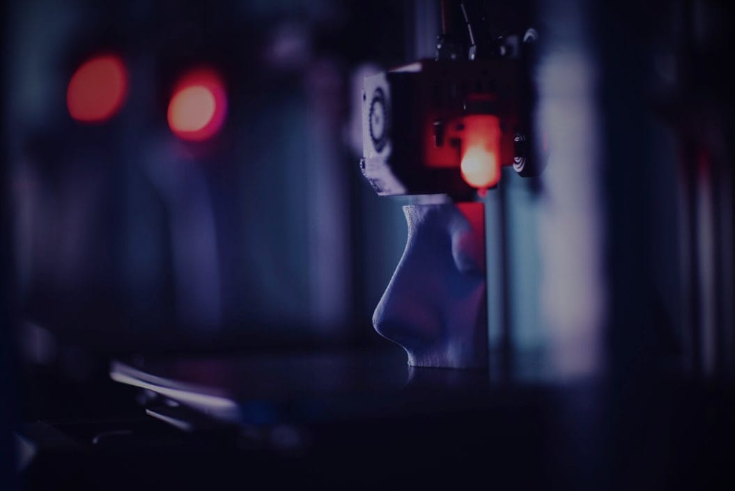 A 3D printer building a medical device on the PolyUnity production floor